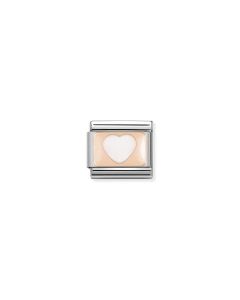Nomination Composable Classic Link Rose Gold White Heart - 430201/13