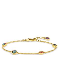 Thomas Sabo 18K Yellow Gold Plated Bracelet Colourful Stones A1845-993-7-L19V