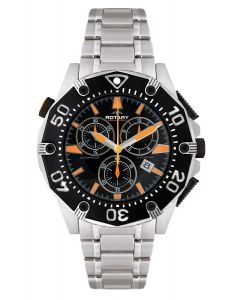 Rotary Mens Aquaspeed Quartz Black Dial Chronograph Watch AGB00036/C/04