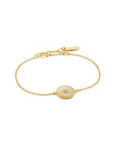 Ania Haie 14kt Gold Plated Mother Of Pearl Emblem Bracelet B022-02G