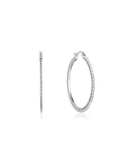 Ania Haie Silver Flat Beaded Hoop Earrings E023-21H