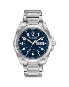 Citizen Eco Drive WR100 Mens Stainless Steel Bracelet Watch AW0050-58L