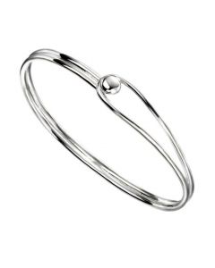 Beginnings Oval Bangle With Feature Ball Clasp