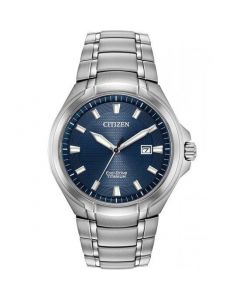 Citizen Mens Super Titanium Blue Date Dial Bracelet Watch BM7431-51L