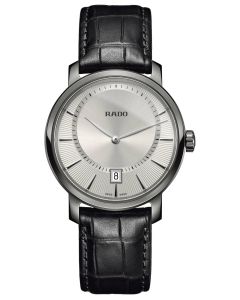 Rado Mens Diamaster Ceramic Silver Dial Strap Watch R14135106