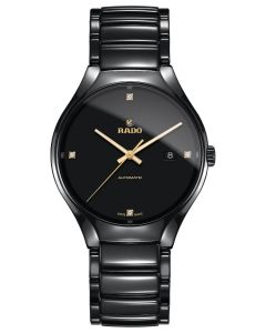 Rado Mens True Automatic Diamonds Black Dial Bracelet Watch R27056712