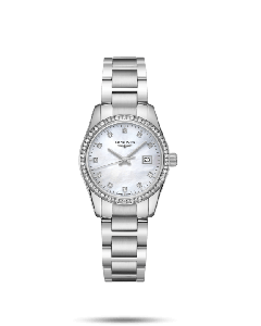 Longines Ladies Conquest Mother Of Pearl Diamond Dial Bracelet Watch L2.286.0.87.6