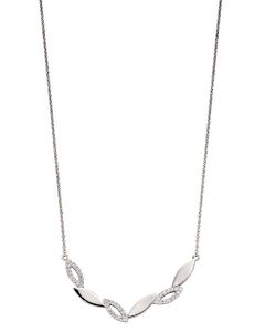 Fiorelli Navette Zigzag With Silver And Cubic Zirconia  Necklace N4369C