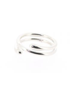 Lucy Q Silver Coil Drip Ring Size N