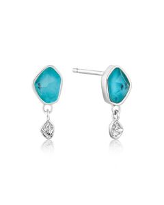 Ania Haie Sterling Silver Turquoise Drop Stud Earrings E014-01H