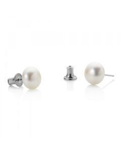 Jersey Pearl Sterling Silver Cultured Freshwater Large Pearl Earrings