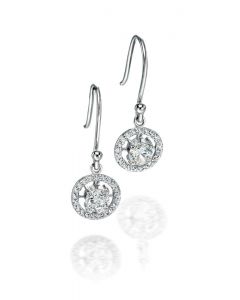 Fiorelli Sterling Silver Cubic Zirconia Round Pave Circle Drop Earrings