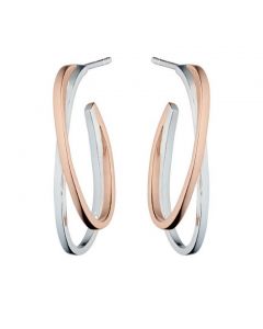 Fiorelli Crossover Double Hoop Earrings with Rose Gold Plating (E5194) 