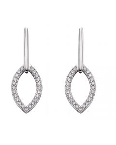 Fiorelli Sterling Silver Clear Cubic Zirconia Open Marquise Earrings