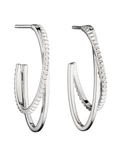 Fiorelli Sterling Silver Textured Double Hoop Earrings E5792
