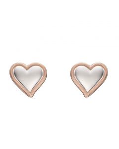 Fiorelli  Organic 3D Heart Stud Earrings with Rose Gold Plating (E5961)