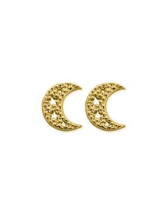 Chlobo Silver/Gold Plated Starry Moon Stud Earrings GEST3099