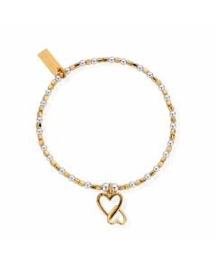 ChloBo Gold And Silver Interlocking Love Heart Bracelet GMBCFB1069