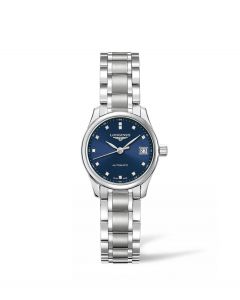 Longines Ladies Diamond Master Collection Blue Dial Automatic Watch L2.128.4.97.6