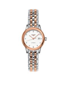 Longines Ladies Flagship Diamonds Steel And Rose Gold Plated Automatic Watch L4.374.3.99.7