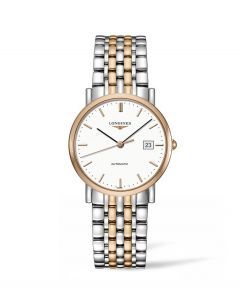 Longines Ladies Elegant Collection Stainless Steel & Rose Gold Plated Watch L4.809.5.12.7