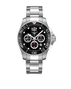 Longines HydroConquest Mens Automatic Chronograph Black Dial Bracelet Watch L3.883.4.56.6