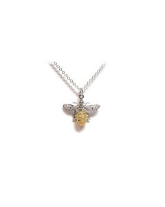 Lydias Bees Sterling Silver & Gold Plated Mini Bee Pendant & Chain