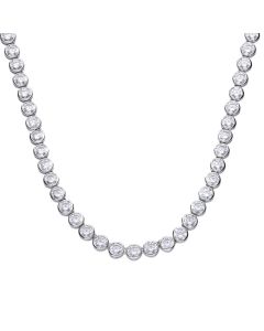 Diamonfire Silver Tennis Choker Necklace Length 44Cm