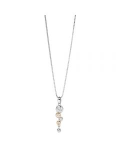 Fiorelli Sterling Silver Gold Plated Clear Cubic Zirconia Drop Pendant
