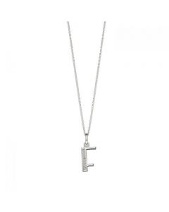 Beginnings Art Deco Initial 'F' Cz Necklace