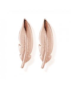 ChloBo Silver Rose Gold Plated Feather Cuff Stud Earrings REST729
