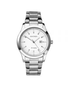 Sekonda Ladies Classic Watch  Silver Case & Stainless Steel Bracelet with White Dial 40363