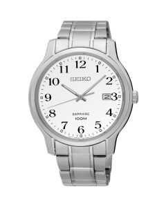 Seiko Mens Quartz Steel White Dial Bracelet Watch SGEH67P1