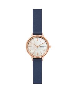 Skagen Ladies Anita Three-Hand Blue Leather Watch SKW2864