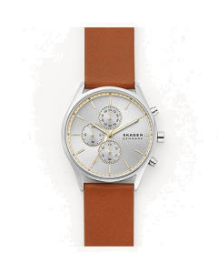 Skagen Holst Chronograph Brown Leather Watch SKW6607