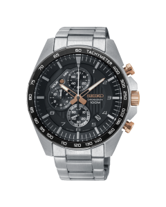 Seiko Prospex Mens Motorsport Black Chronograph Steel Bracelet Watch SSB323P1