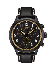 Tissot Chrono Vintage Watch with Black Strap and Black Dial