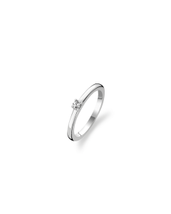 Ti Sento Silver/Rhodium Claw Set Round Brilliant Cut Cubic Zirconia Solitaire Ring 54