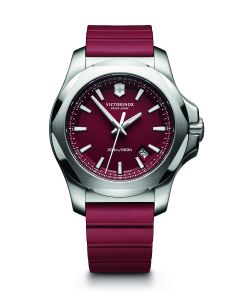 Victorinox I.N.O.X. Quartz Red  Dial Watch With Red Rubber Strap 241719