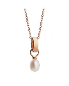 Jersey Pearl Viva Rose Gold Plated Pendant And Chain
