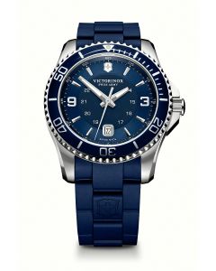 Victorinox Maveric Quartz Mens  Blue Dial Diving Watch With Rubber  Strap 241603