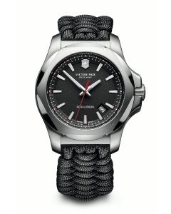 Victorinox Swiss Army Inox Mens Quartz Black Dial Watch With Paracord Strap 241726.1