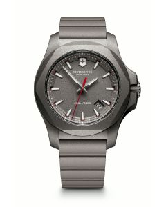 Victorinox Inox Mens Quartz Titanium Grey Dial Watch With Rubber Strap 241757